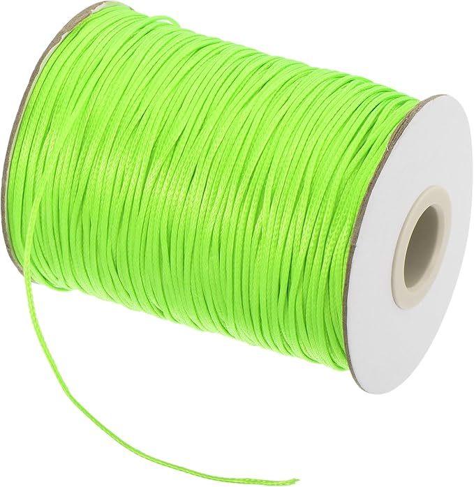 MECCANIXITY Waxed Cord 0.8mm Waxed Polyester Cord 175 Yard Wax String for Bracelet Making,Necklaces, Beading,Jewelry Making and DIY Crafts(Green)