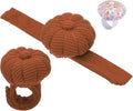 PATIKIL Wrist Pumpkin Pin Cushion, Snap Pin Cushion with Elastic Strap Ring Portable Embroidery Needle Pin Storage for Hand Craft Knitting, Brown