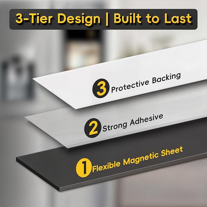 Magnetic Strips Self Adhesive,12 Pack 6" x 1" (150 x25 x 2 mm) Sticky Back Magnet Tapes, Flexible Durable Magnet Stickers for Classroom Office Kitchen, Fridge, DIY, Crafts