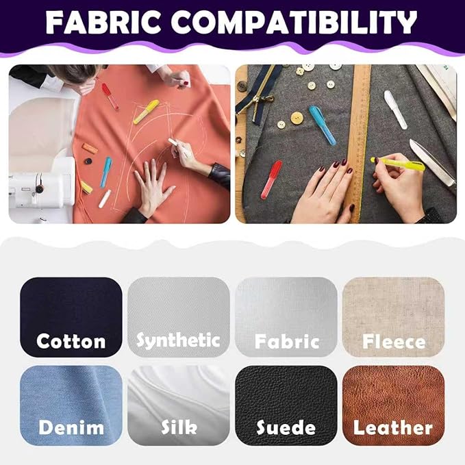 4PCS Sewing Chalk for Fabric, Wipeable and Washable Fabric Chalk for Sewing, Tailors Chalk for Fabric Etailed Marking on Fabrics, Cottons, Leathers - Blue, White, Red, Yellow