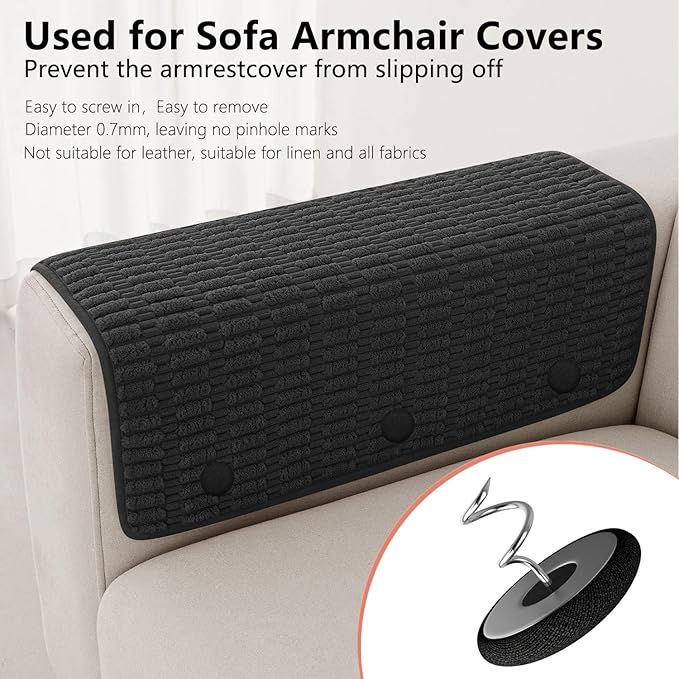 12 Colors Fabric Covered Button Twist Pins Dust Ruffle Pins- for Sofa，Upholstery，Armchair Caddies, Armrest Covers,Bed Skirts, Slipcovers, Headliners (Black, 24)