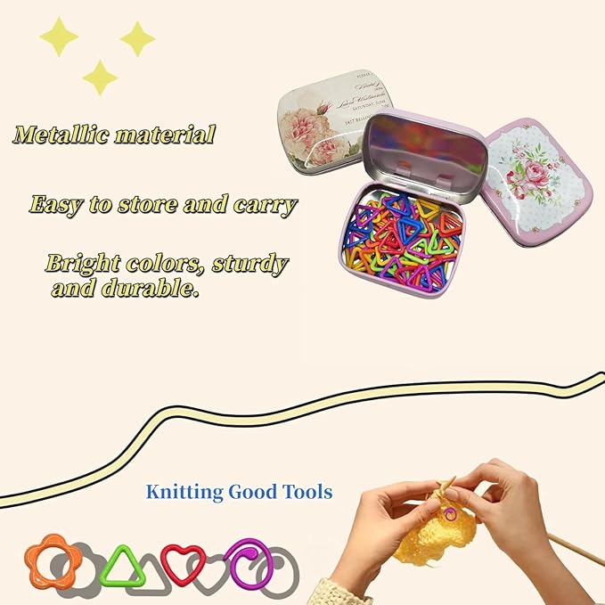 Fazanwey Metal Triangle Stitch Markers,Colorful Crochet Stitch Markers,Knitting Marker with Storage Case,Crochet Gift for Knitting Weaving Lovers (Triangle)
