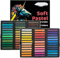 Soft Pastels Set, Square Chalk Pastel Sticks, Assorted Colors for Artists, Students & Beginners, Drawing, Coloring, Sketching, Shading, Blending & Layering (72 Colors)