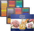 Artecho 72pcs Soft Pastels, 70 Colors Including 4 Fluorescent Colors, Extra Free Black & White, Square Chalk for Drawing, Blending, Layering, Shading, Pastels Art Supplies