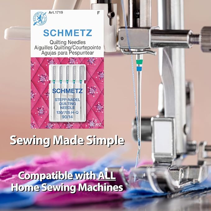 SCHMETZ Quilting Needles - Size 90/14, 5-Needle Cards, Pack of 1
