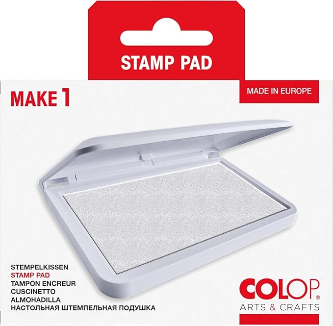COLOP Make Series, Ink Stamp Pads, with Non-Toxic Premium Ink, Water-Based Acid-Free (Frozen White, Make 1-1-15/16" x 3-1/2")