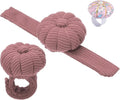 PATIKIL Wrist Pumpkin Pin Cushion, Snap Pin Cushion with Elastic Strap Ring Portable Embroidery Needle Pin Storage for Hand Craft Knitting, Pink