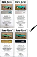 Bare Metal Foil Model Adhesive Sheet, Chrome, Matte Aluminum, Gold, and Black Chrome, 6x11.75 Sheets (Pack of 4) - with Make Your Day Curved Tweezers
