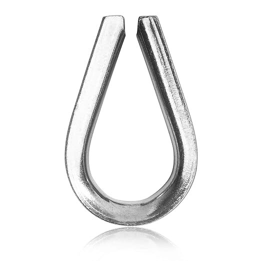 Heavy Duty Stainless Steel Thimbles for 1/8” Cables, T316 Marine Grade – Lot of 10