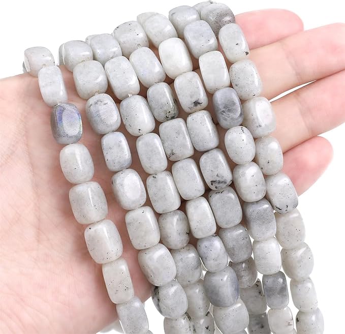 Natural Spectrolite Cuboid Stone Loose Semi Gemstone Beads for Jewelry Making 8mmx12mm 38cm/Strand