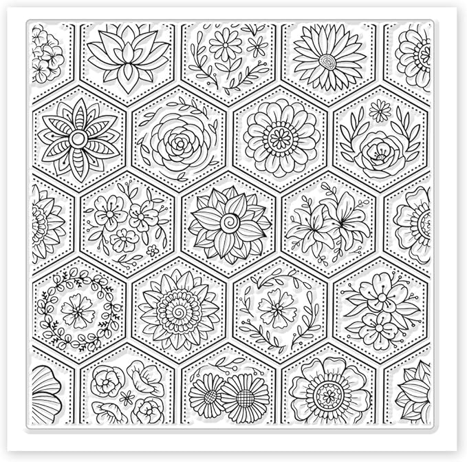 CHGCRAFT Flowers Boom Silicone Texture Stamp Clay Modeling Pattern Pad Texture Sheets for Polymer Clay Making Earrings Jewelry, 5.5x5.5inch