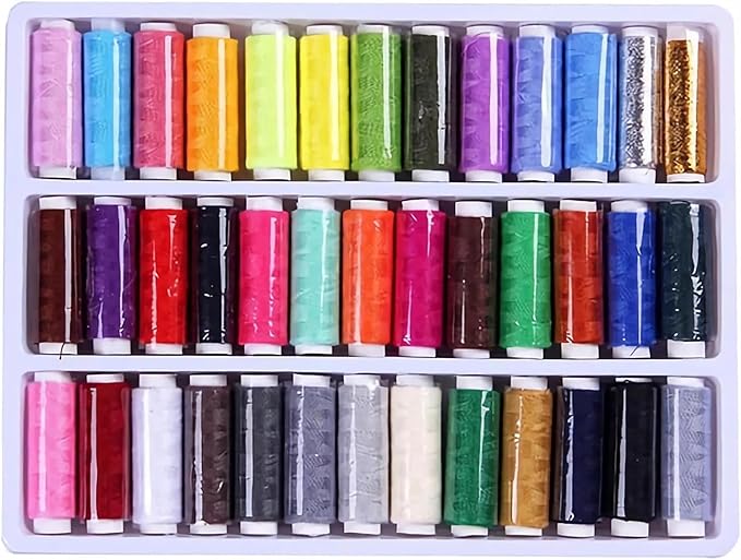 39pcs 109 Yard Mixed Colors Polyester Spool Sewing Thread for Hand Machine, Random Color, Multi-Colored Sewing Thread, for Quilting Stitching, Hand Sewing, Machine Sewing
