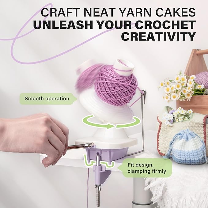 INMAKER Yarn Winder and Swift, Ball Winder and Swift Combo for Crocheting & Knitting, Quick Install Yarn Spinner, Essential Tool for Crafting Enthusiasts