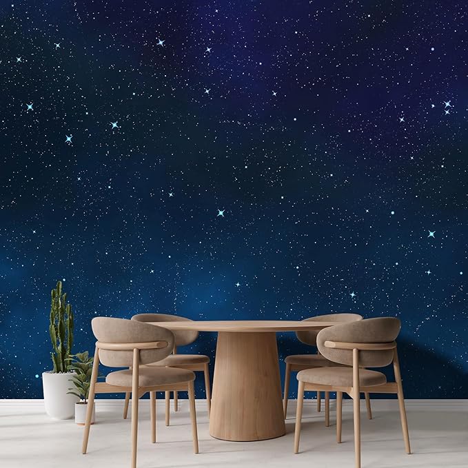 wall26 Wall Sticker/Wall Mural Beautiful Scenery of The Starry Night, Not Peel and Stick, Non-Woven Wallpaper Decorative for Bedroom, Living Room, Office - 99x96 inches