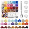 500 Pcs Dark Gold Octagon Wax Seal Beads Kit with 4 Pcs Tea Candles 1 Pc Melting Spoon for DIY Crafts Letters Wedding Wine Bottle Sealing