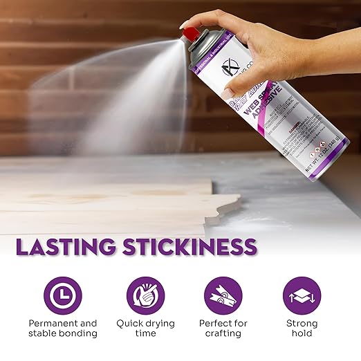 AK Trading Professional Quality General Multipurpose Spray Adhesive, 12-Ounce for Acoustic Panels & Craft Upholstery Foam Adhesive & Fabric Glue - 12 Pack