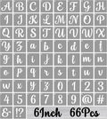BAMIDELE 6 Inch Alphabet Letter Stencils for Painting, 66 Pcs Reusable Plastic Calligraphy Letter Stencils and Numbers Template Kit for Painting on Wood, Chalkboard, Fabric, Door Porch, Wall Art