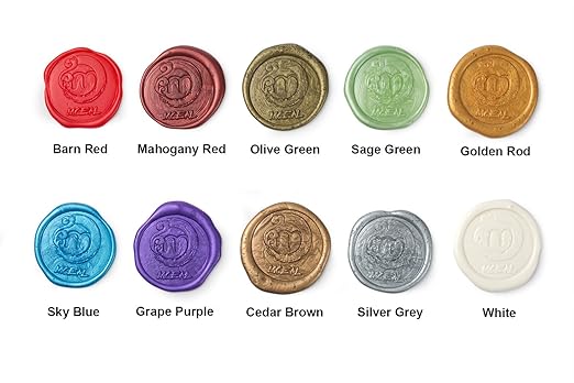 Mceal Sealing Wax Stick with Wick Flower De Luce of France Retro 10 Pieces Pack(Off White)