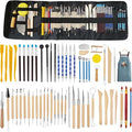 61PCS Clay Sculpting Tools Kit, Clay Pottery Carving Tool Kit with Wooden & Stainless Steel Clay Tools, Professional Clay Sculpting Tool for Adults, Sculpting Tools for Air Dry Clay, Polymer, Ceramic