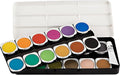 Lukas Opaque Artist Watercolor Studio Paint Set - Professional, Includes a Travel Friendly Outdoor Painting Case and Color Mixing Palette - 24 Brilliant Colors in Round Pans