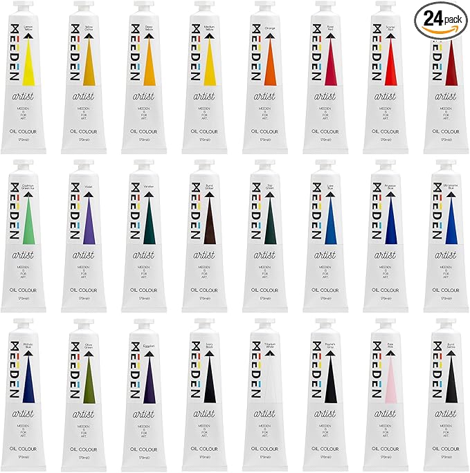 MEEDEN Artist Oil Paint Set - 24 Colors x 170ml/5.7oz Tubes - Art Supplies for Canvas Painting
