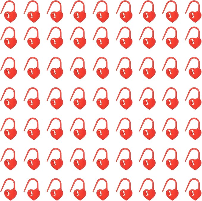 uxcell 400pcs Stitch Markers for Crocheting, Heart Shaped Crochet Marker Needle Clip Counter for Knitting Clothing Tag DIY Craft,Red