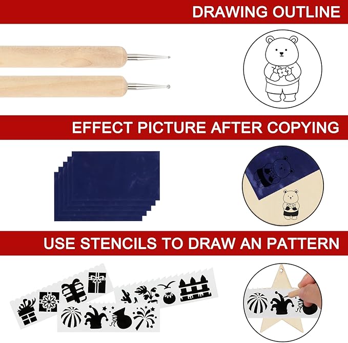Wood Burning Kit for Beginners, 73PCS Professional Wood Burning Pen and Accessories Wooden Kits Embossing Carving and Wood Burning
