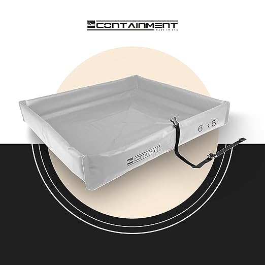 Spill Containment Berm - 22 oz PVC, 6’ x 6’ x 6” - Grey