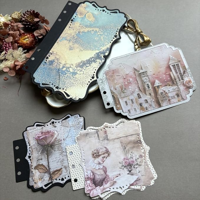 Rectangular Loose-Leaf Lace Die Cuts for Card Making, Background Cutting Dies DIY Album Scrapbooking Decor Paper Craft Metal Die Cuts Party Wedding Decorations