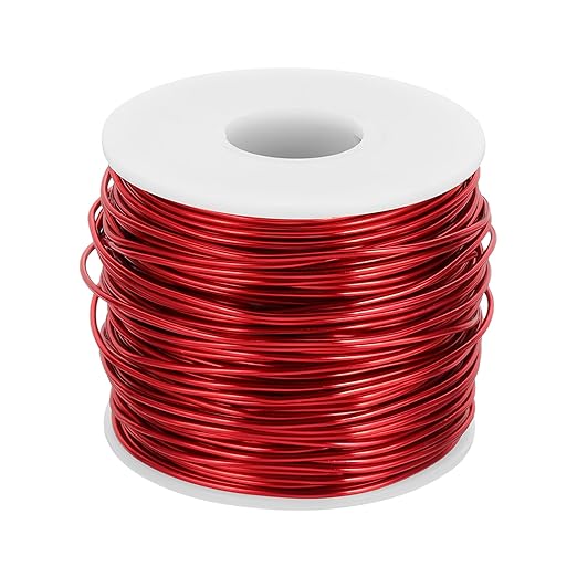 MECCANIXITY 15 Gauge Anodized Aluminum Craft Wire Bendable Bonsai Training Wire 223 Feet 1.5mm for Sculpting Crafts Wreath Floral Beading Jewelry Making, Red