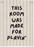 Playroom Decor Wall Banner,This Room Was Made For Playin,Playroom Sign Wall Hanging Banner Flag for Nursery,Playroom,Classroom, 18x25 Inch