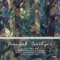6x6 Inch Peacock Feather Themed Scrapbook Paper Pad – 24 Sheets, 12 Unique Designs, Single-Sided Premium Craft Paper for Scrapbooking, Cardmaking, and DIY Crafts
