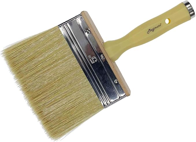 Deck Brush for Applying Stain, 5-inch Paint Brush, Medium Size for Quick Decking, Fence, Walls and Furniture Paint Application, Handle Threaded for Extension Use, Multicolor