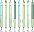 BAYTORY 8Pcs Cute Retractable Erasable Gel Pens, Blue and Black Ink Pen with Eraser Clear, Smooth Writing Comfortable to Use for Note Taking Marking Planner Crossword Puzzles (Green)