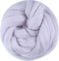 3.53oz Wool Roving Yarn, Fiber Roving Wool Top, Needle Felting Supplies, Pure Wools, Chunky Yarn, Spinning Wools for Needle Felting Wet DIY Hand Spinning (Grey)
