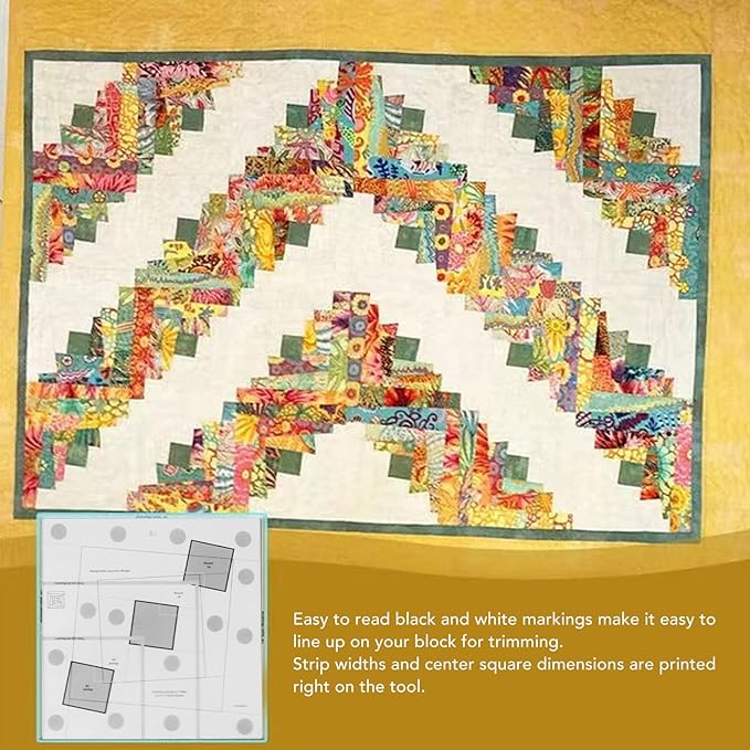 Sewing Rulers, Quilting Rulers Fabric Cutting Ruler Cabin Trim Tool Finished Blocks, Quilting Template Patchwork Sewing DIY Ruler[8 inch]