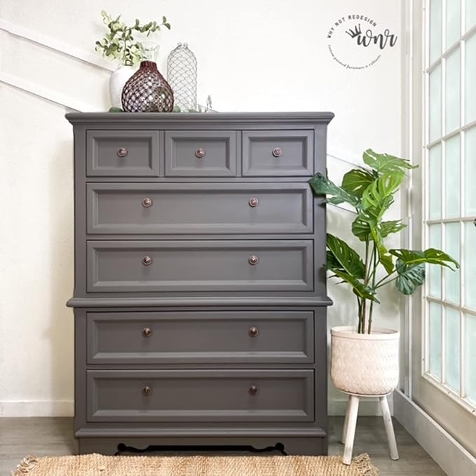 Dixie Belle Paint Company Chalk Finish Furniture Paint - Hurricane Gray (8oz) - Matte Medium Gray Chic Chalk Mineral DIY Furniture Paint