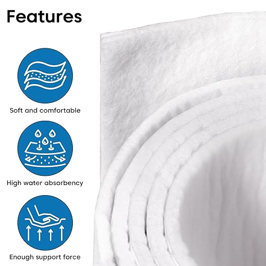 Pllieay Thickened Adhesive Felt Padding, 1/3" Thick 6" x 2.5yd Quality Rayon Blend Orthopedic Felt Roll, White Felt Adhesive Roll for Providing Cushioning and Support in Pain Foot