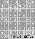 BAMIDELE 2.5 Inch Alphabet Letter Stencils for Painting, 66 Pcs Reusable Plastic Calligraphy Letter Stencils and Numbers Template Kit for Painting on Wood, Chalkboard, Fabric, Door Porch, Wall Art