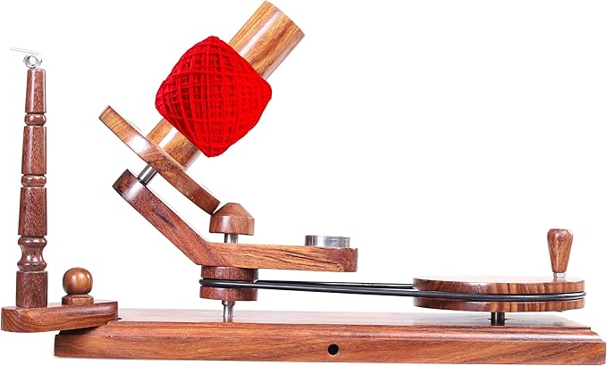 Yarn Winder – Large Handcrafted Wooden Ball Winder for Knitting, Crocheting & Weaving – Heavy-Duty Natural Rosewood Yarn Winder for 8-12 oz Yarn Cakes
