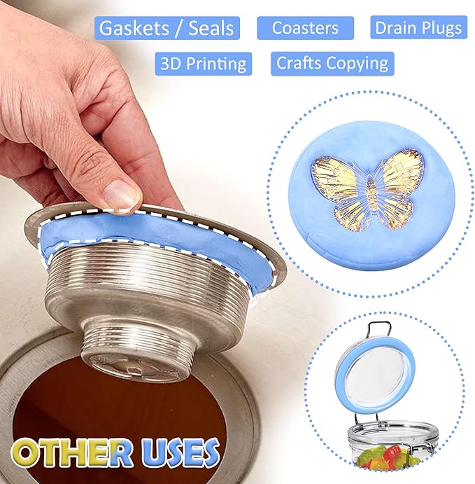 Silicone Putty - 7/8 LB Flexible Silicone Mold Making Kit for Reusable Silicone Molds Making - Easy 1:1 Mixing Ratio Fast Cured Molding Putty for Casting, Resin Molds, Soap Molds, Candle Molds