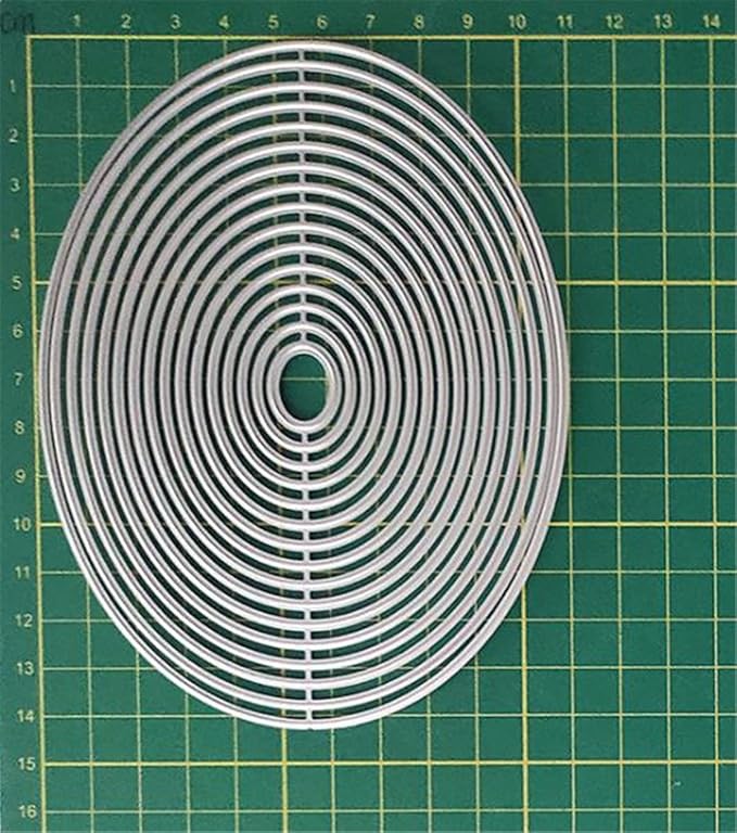Cutting Dies Metal Stencils Scrapbooking Tools Flowers Lace Frame DIY Embossing Template for Paper Card Making Album Arts Crafts Supplies (Oval Set-14.5x11.2cm)