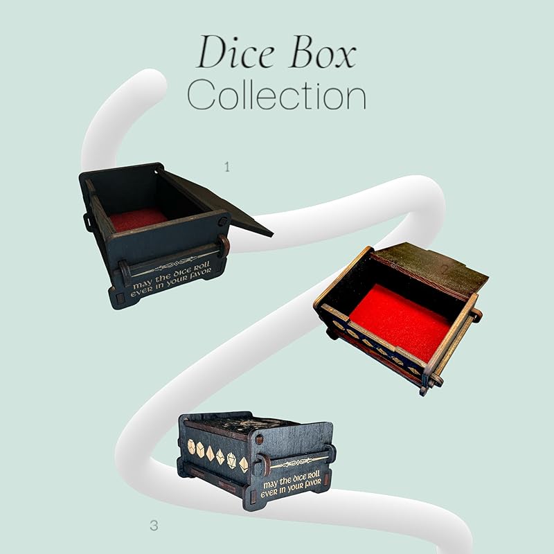 Dice Box - BLACK - 6x4x3 Also holds jewelry and great for desks and desk top items (Blood Hunter)
