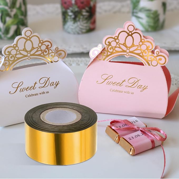 PATIKIL 5"x400Ft Hot Stamping Foil Paper, Heat Transfer Hot Stamping Paper Foil Roll for Leather DIY Logo Decor Craft Gift Package Scrapbook Card, Rose Red
