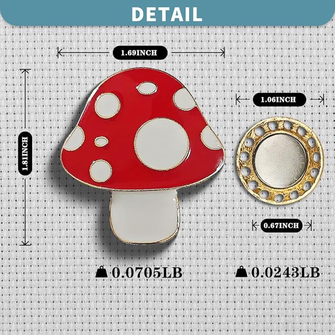 Magnetic Needle Minder Magnet Embroidery Accessories and Supplies Embroidery Needle Holder Cross Stitch Holder Needlework Supplies (Cardinal) (Mushroom)
