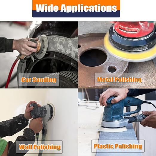 Sanding Discs Variety Grit Sandpaper: Hook Loop Disc 5-Inch 8-Holes 60 80 120 180 240 320 400 600 Grits(Each of 10) 80PCS