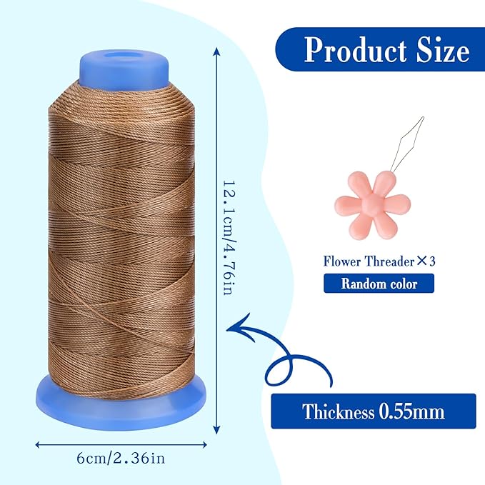 0.55mm Beading Threads, 490 Yards Round Waxed Threads Polyester Cord Waxed Polyester Cord Waxed Cord for Bracelet DIY Craft Jewelry Making Sewing Craft