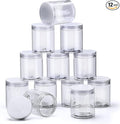 12 Pack Small Plastic Containers with Lids Clear Plastic Favor Storage Jars Wide Mouth for Beauty Products (5 Ounce, Clear)