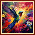 Dimxvean Stamped Cross Stitch Kits,Cross Stitch Kits for Adults Beginners,Embroidery Kits Full Range of Cross Stitch Stamped Kits Needlepoint Kits Cross Stitch Patterns-Hummingbird Flowers 18x18 inch