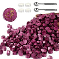 Yoption 360 Pcs Purplish Red Sealing Wax Beads Set for Wax Seal Stamp with Candles and Melting Spoon